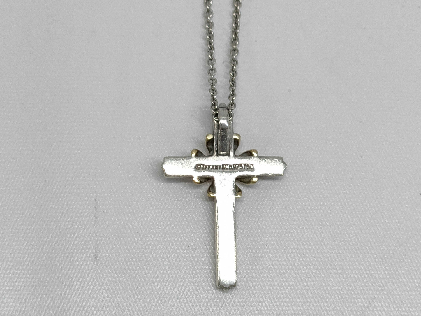 Tiffany & Co. Tiffany Cross Necklace 925 750 Combination Necklace