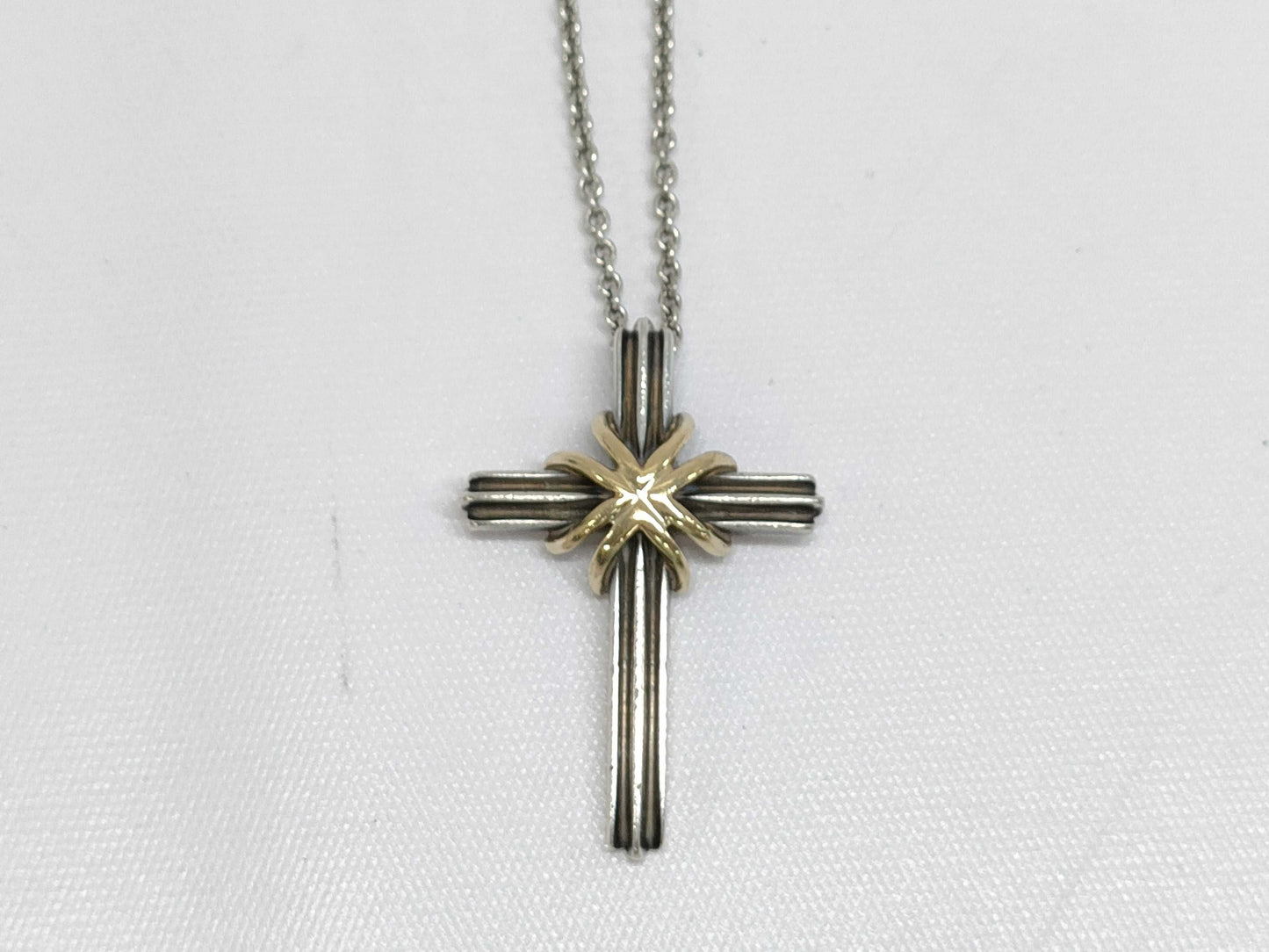 Tiffany & Co. Tiffany Cross Necklace 925 750 Combination Necklace