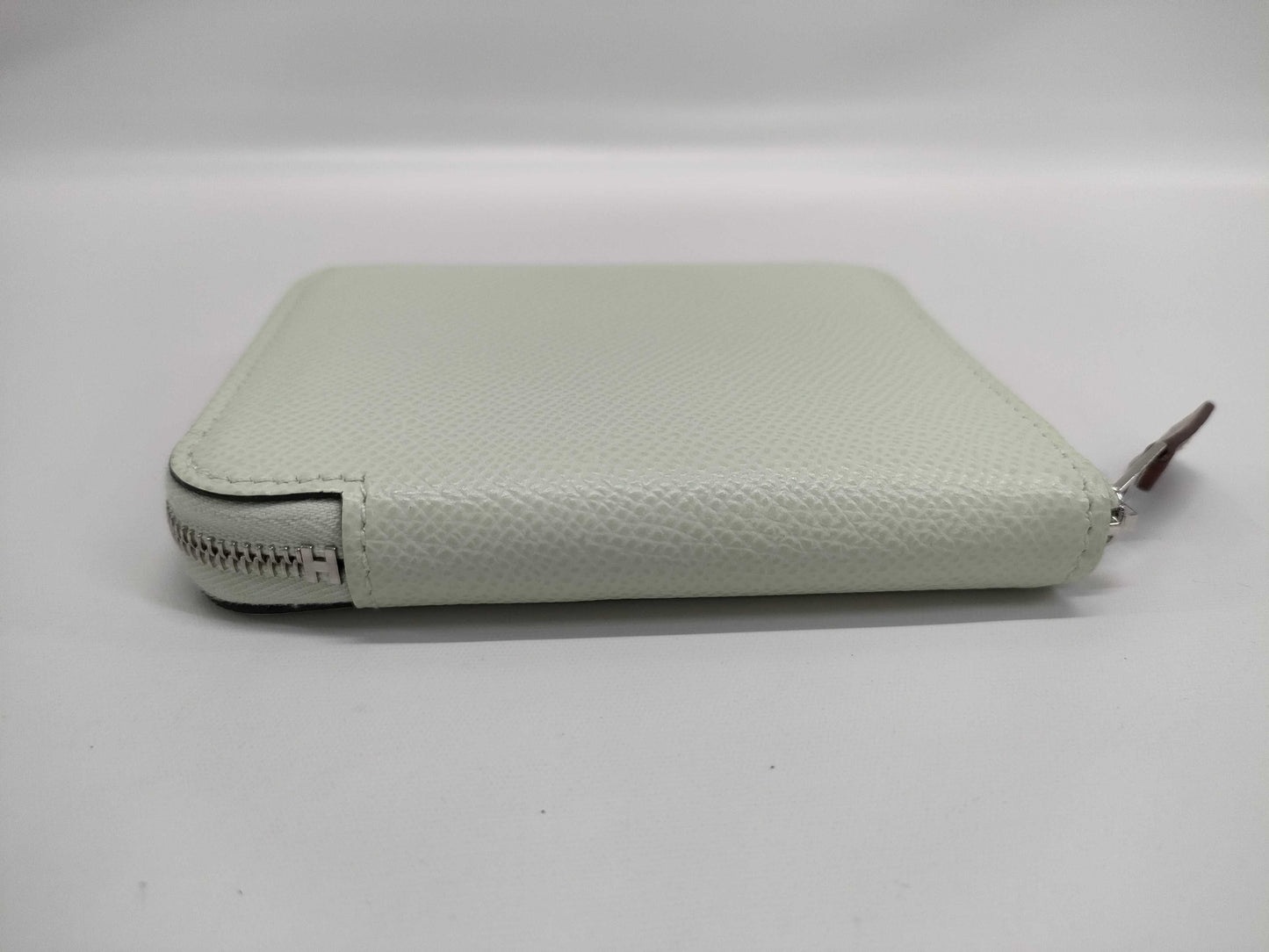 HERMES Silk in Compact Epson Vert Fizz B Stamp Wallet
