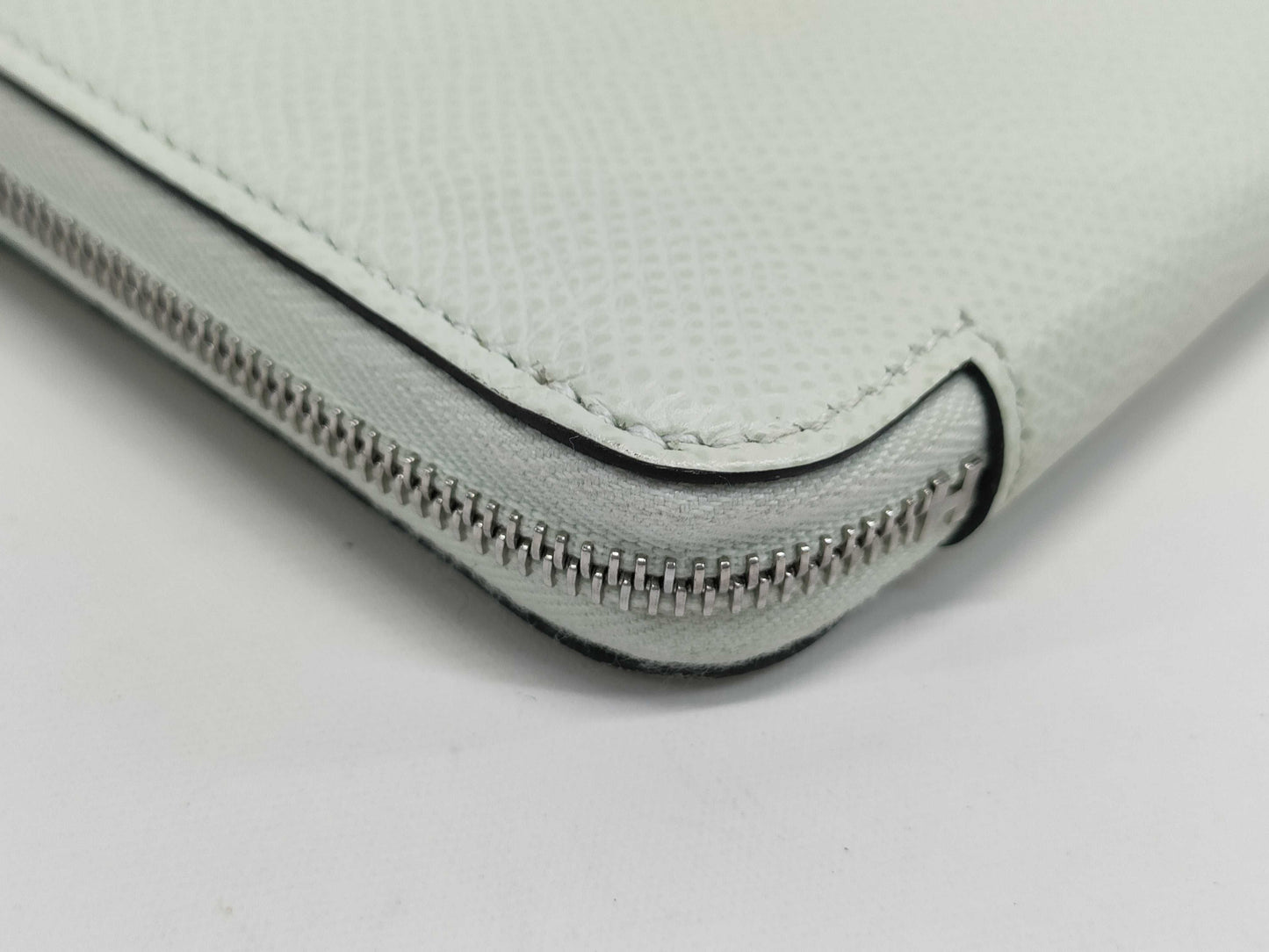 HERMES Silk in Compact Epson Vert Fizz B Stamp Wallet