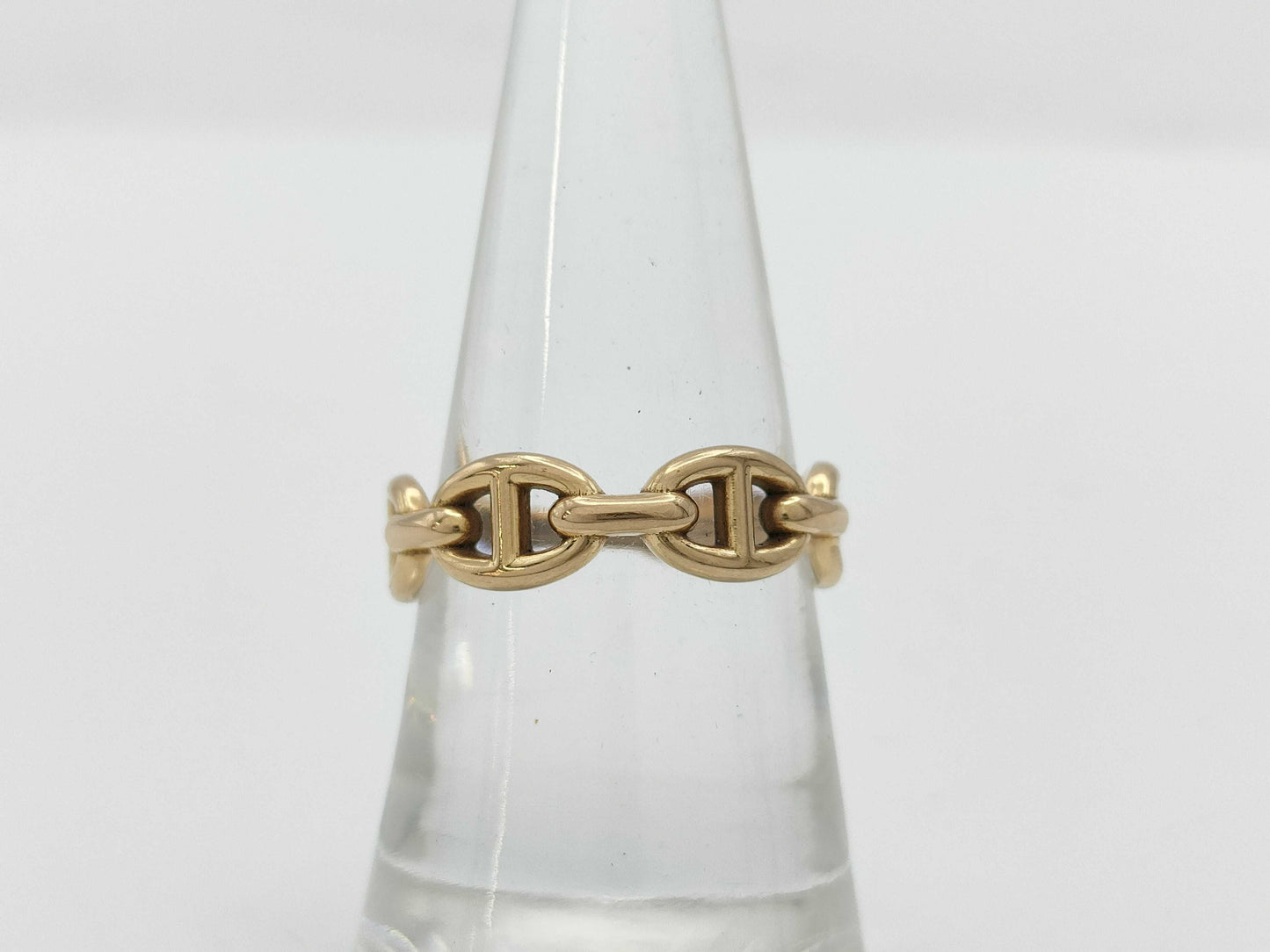 HERMES Chaine d'Ancre Enchaine #54 PG Au750 4.0g Ring