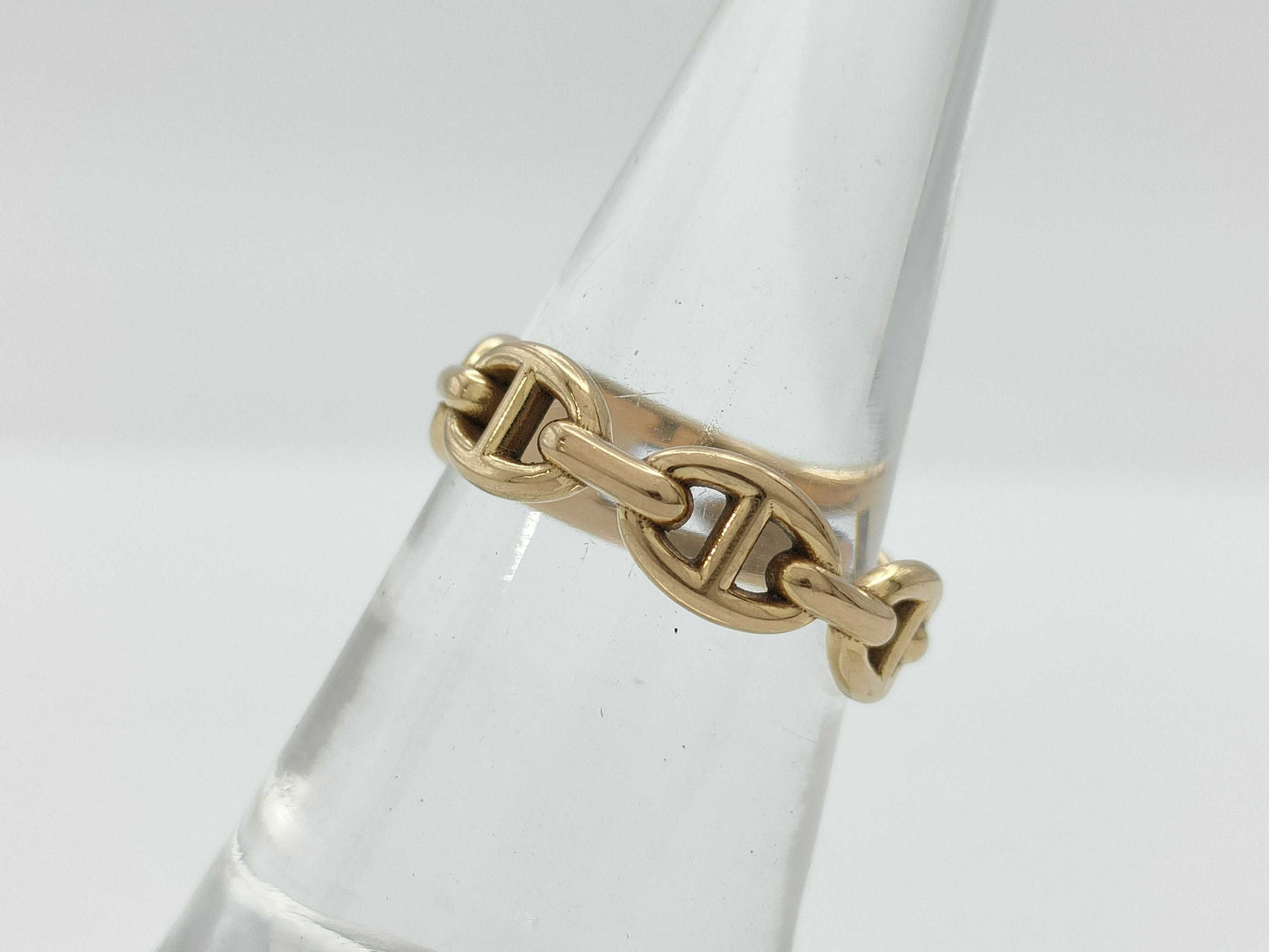 HERMES Chaine d'Ancre Enchaine #54 PG Au750 4.0g Ring