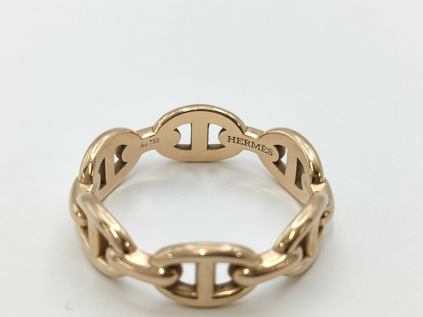 HERMES Chaine d'Ancre Enchaine #54 PG Au750 4.0g Ring