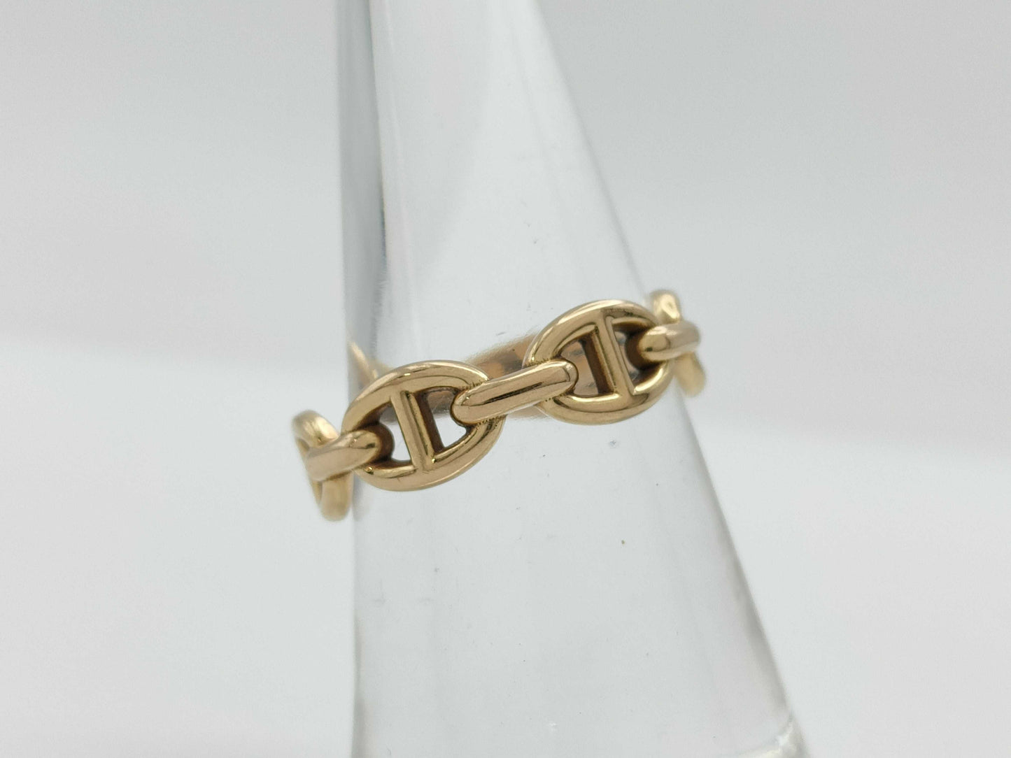 HERMES Chaine d'Ancre Enchaine #54 PG Au750 4.0g Ring
