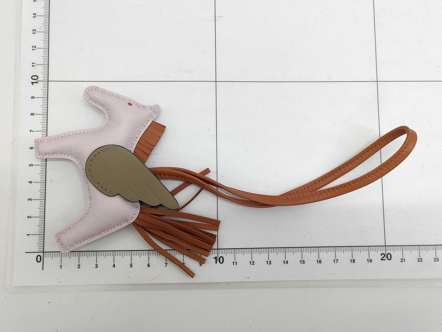 HERMES Rodeo Pegasus PM Charm, Mauve Pale/Beige Marfa/Pan d'Epice Double Stamp Charm