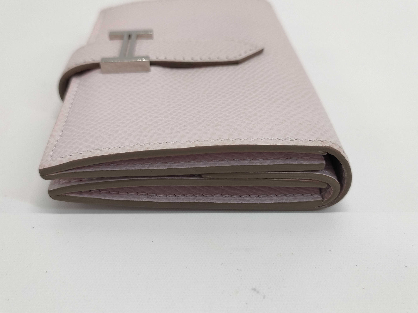 HERMES Bearn Mini Epson Mauve Pale Silver Hardware B Stamp Coin Case