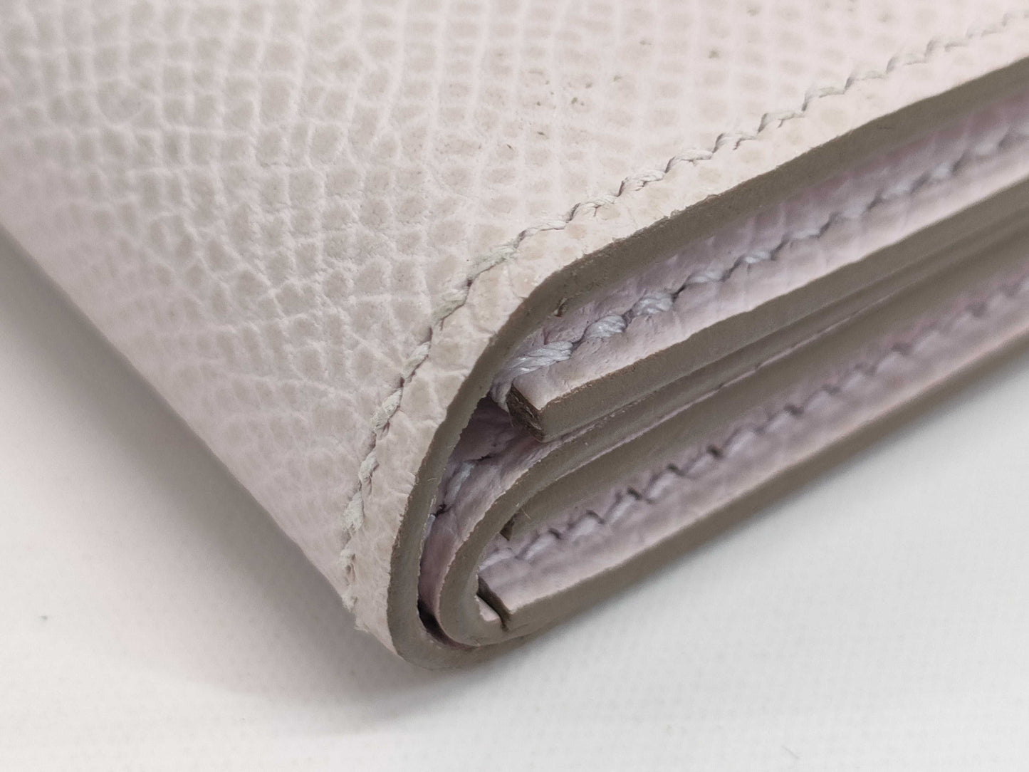 HERMES Bearn Mini Epson Mauve Pale Silver Hardware B Stamp Coin Case