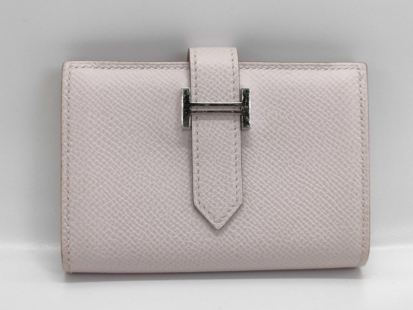 HERMES Bearn Mini Epson Mauve Pale Silver Hardware B Stamp Coin Case