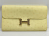 HERMES Constance To-Go Ostrich Limoncello Shoulder Bag with Gold Hardware and Double Stamp
