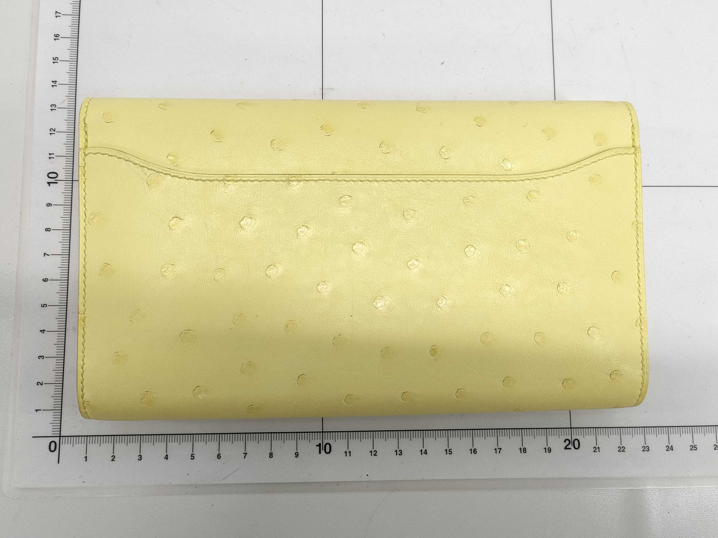 HERMES Constance To-Go Ostrich Limoncello Shoulder Bag with Gold Hardware and Double Stamp