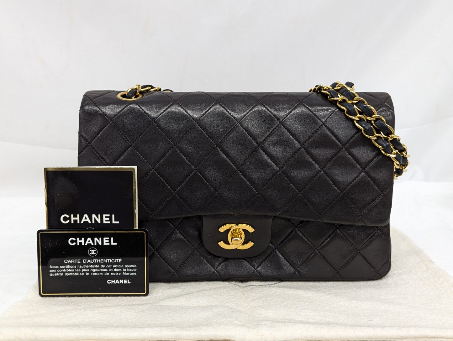 CHANEL Matelasse Lambskin Double Flap Chain Shoulder Bag, No. 4 Handbag