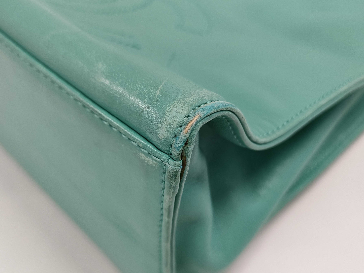 CHANEL 6942 Chanel Tote Bag Coco Mark Tiffany Blue Tote Bag