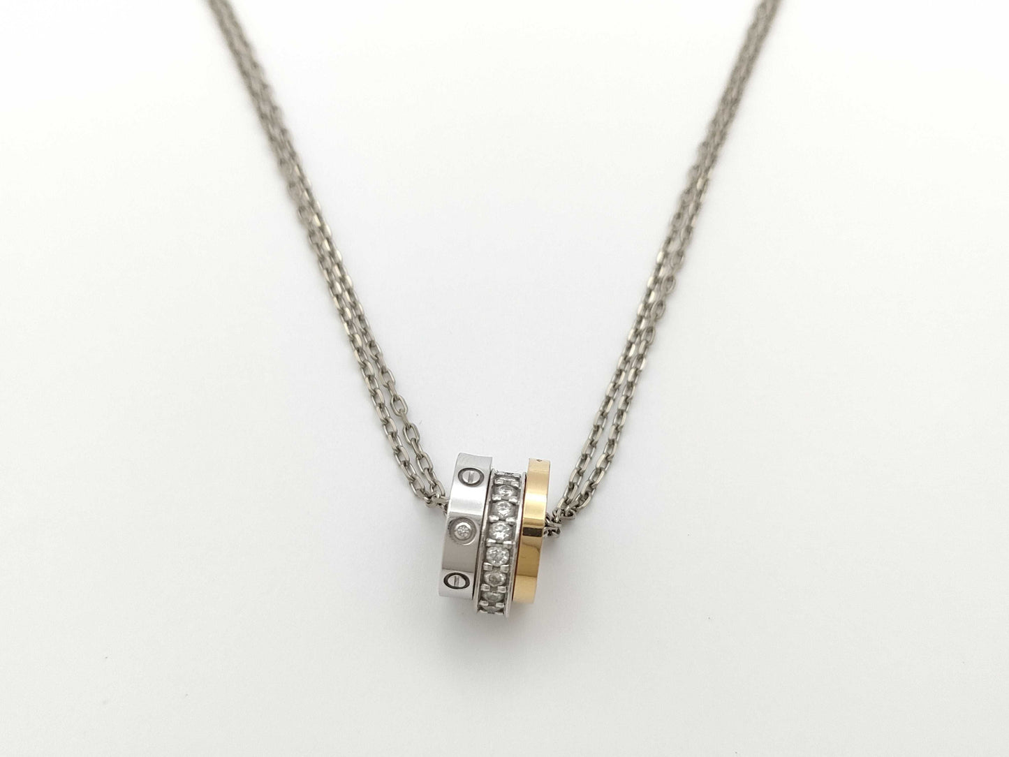 Cartier Love Three Hoop Diamond 750 8.9g Necklace