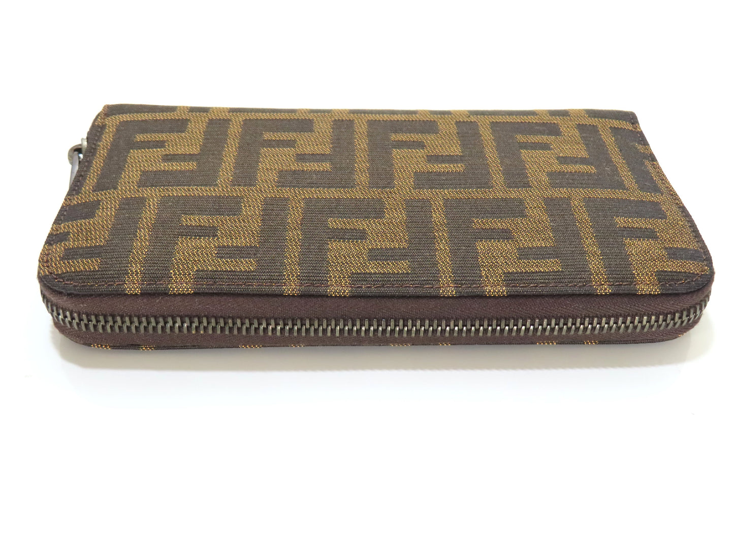 FENDI Zucca Round Zip Wallet with Box