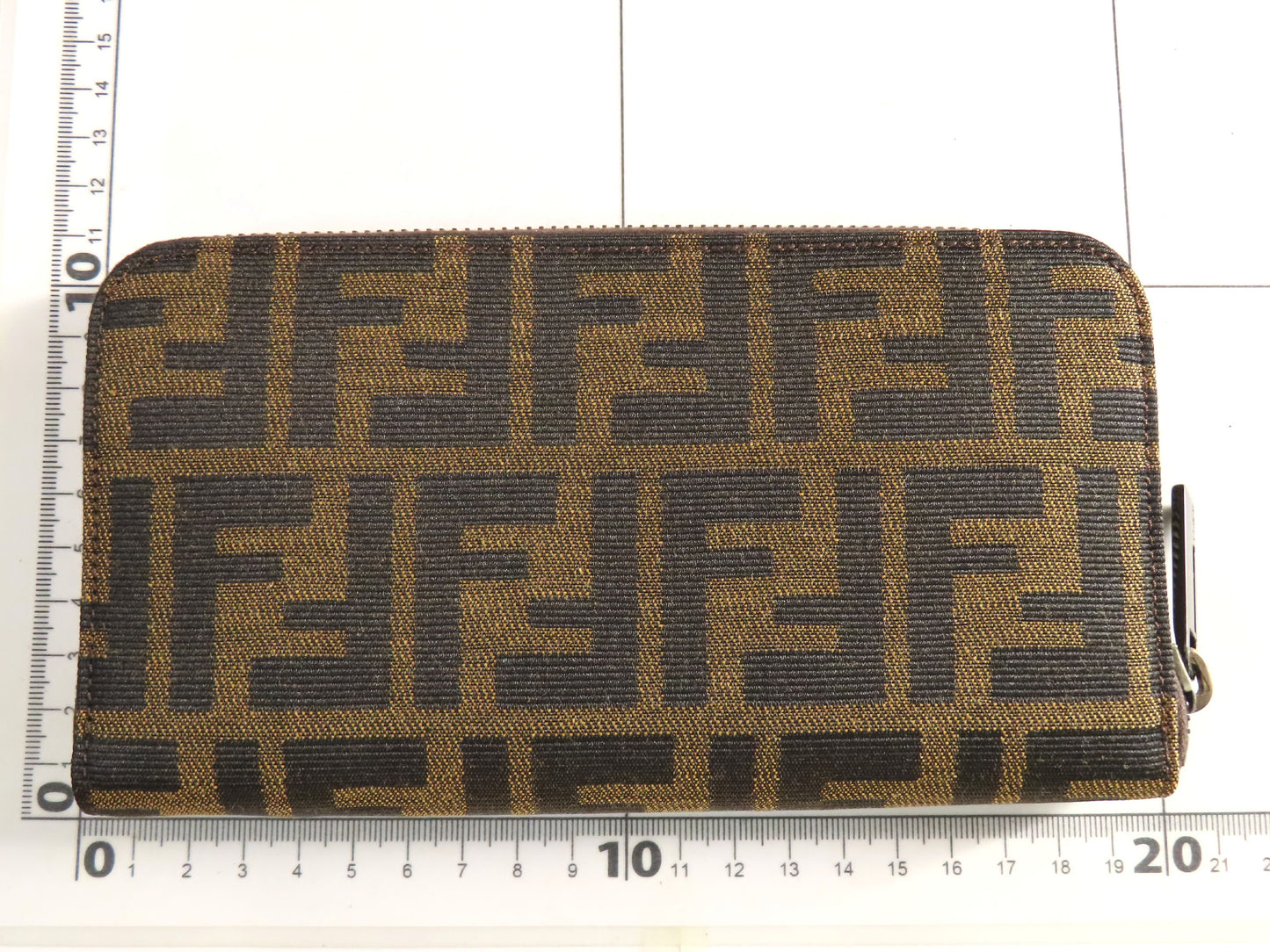 FENDI Zucca Round Zip Wallet with Box