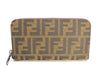 FENDI Zucca Round Zip Wallet with Box