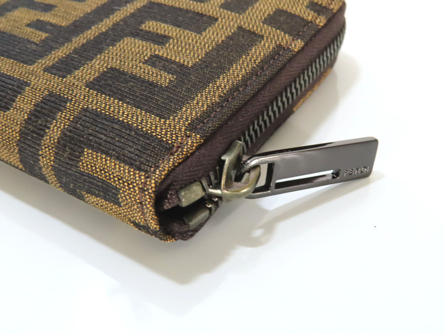 FENDI Zucca Round Zip Wallet with Box