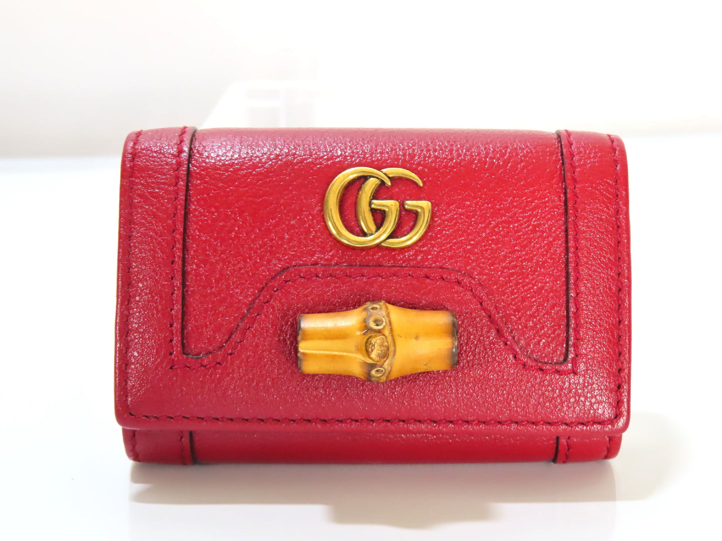 GUCCI 658636 Bamboo GG Marmont 6-Key Case Leather Key Case/Key Holder