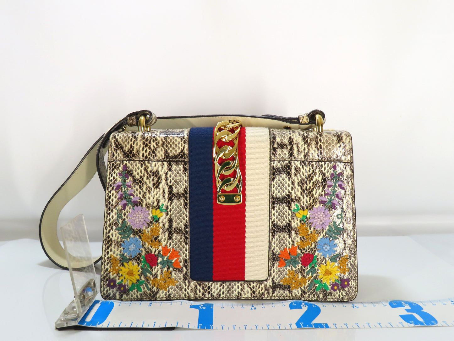 GUCCI GUCCI Sherry Line Python Sylvie Flower Embroidery 2-Way Shoulder Bag 421882 Shoulder Bag