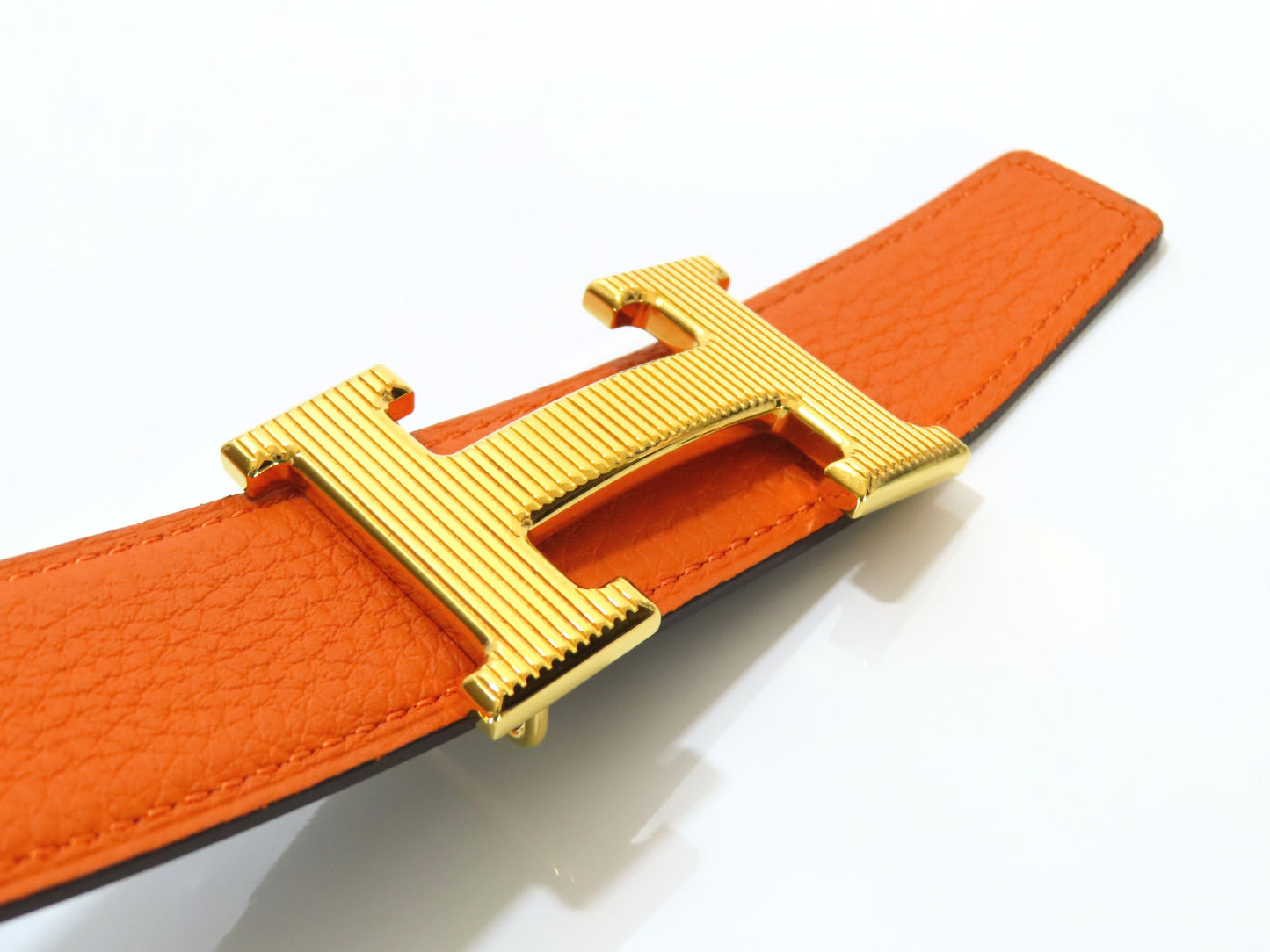 HERMES Constance H Storie U Stamp 2022 Gold Reversible Belt with Box