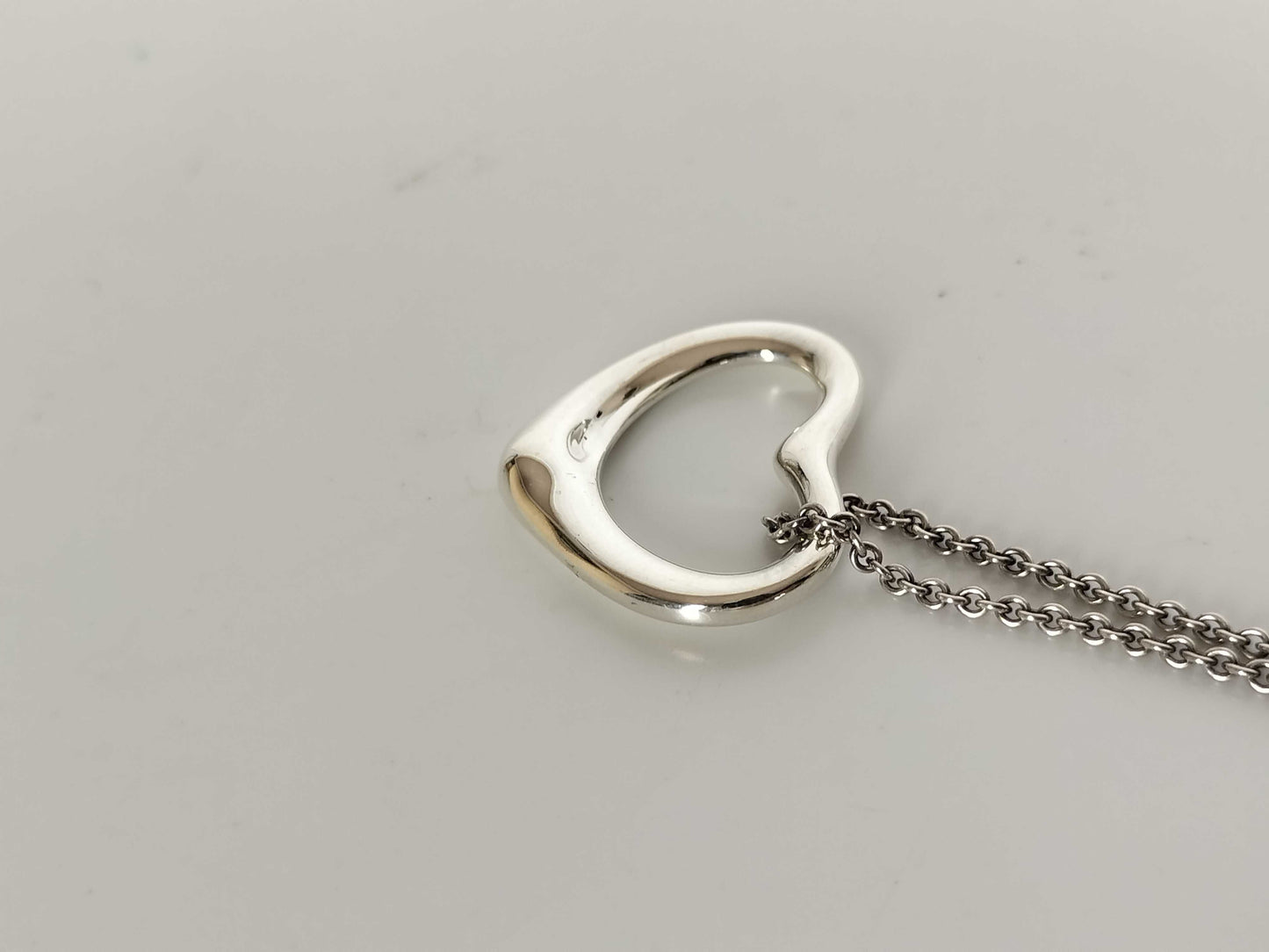 Tiffany & Co. Open Heart Tiffany Necklace, Large Open Heart, Ag925 Necklace