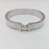 HERMES Click H Silver White Bracelet