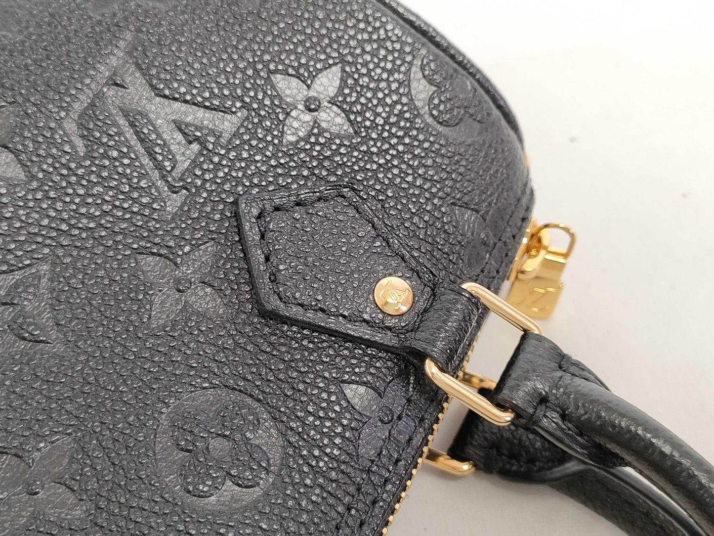 LOUIS VUITTON Monogram Empreinte LV Monogram Empreinte NanoSpeedy M82450 RFID Handbag
