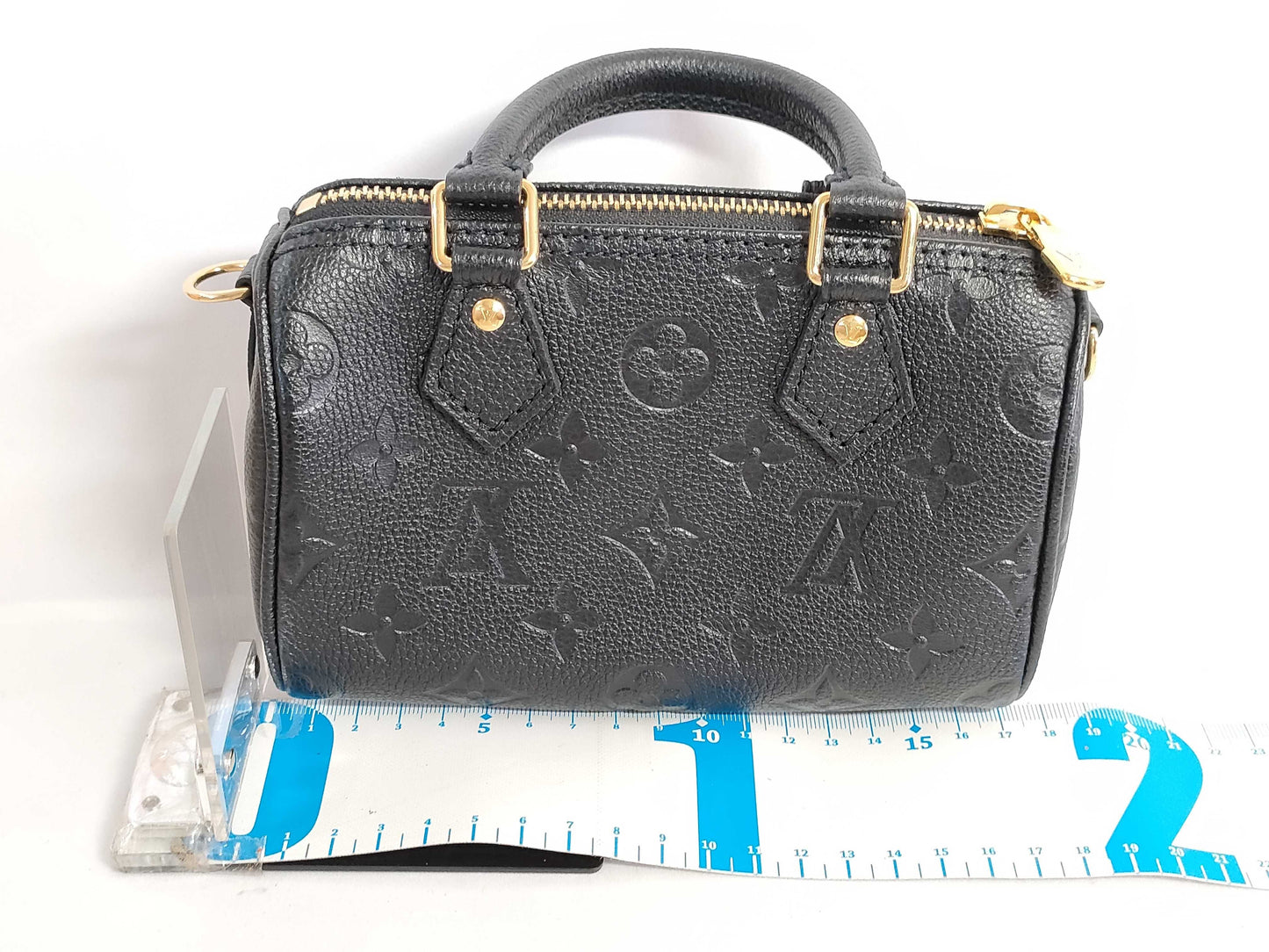 LOUIS VUITTON Monogram Empreinte LV Monogram Empreinte NanoSpeedy M82450 RFID Handbag