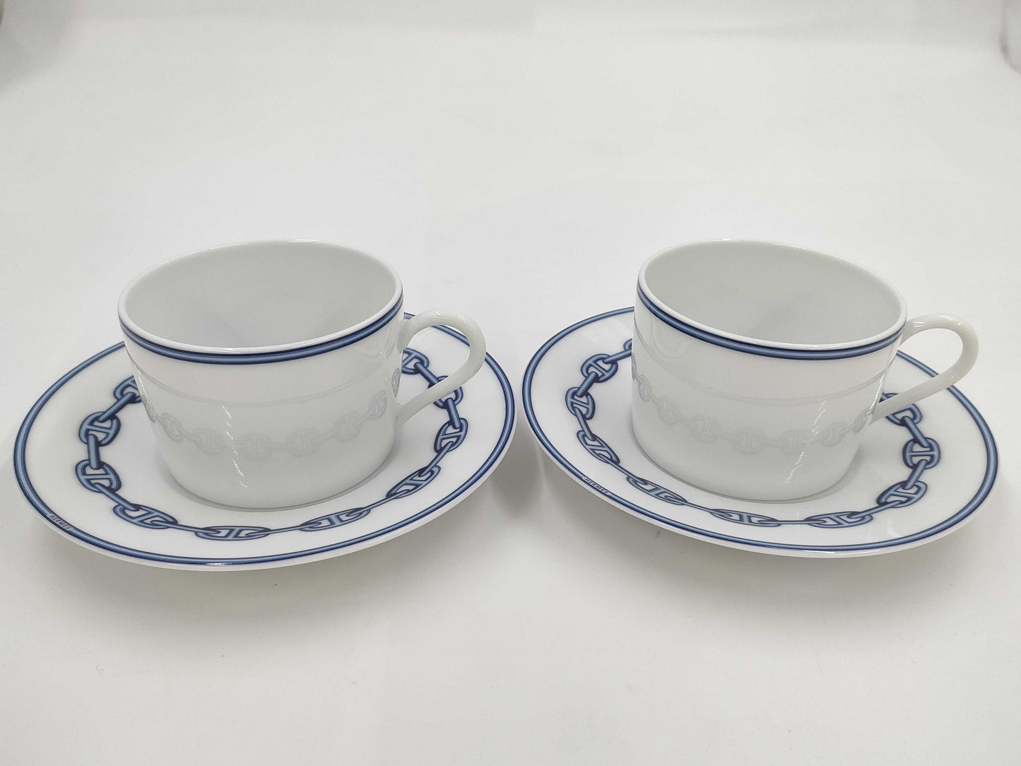 HERMES Chaine d'Ancre Cup and Saucer Set of 2
