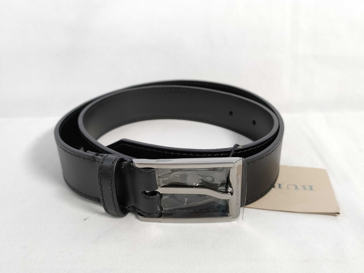 BURBERRY Black Leather Belt 32/80