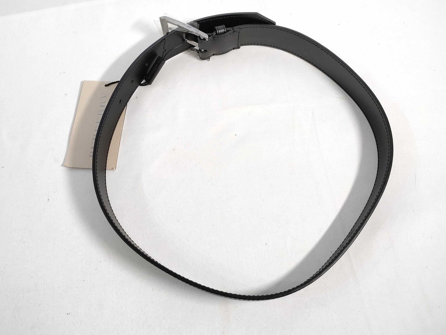 BURBERRY Black Leather Belt 32/80
