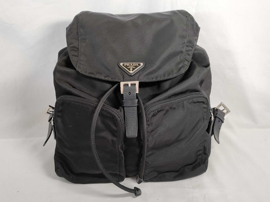 PRADA Nylon Prada Backpack Black Nylon x Saffiano Backpack