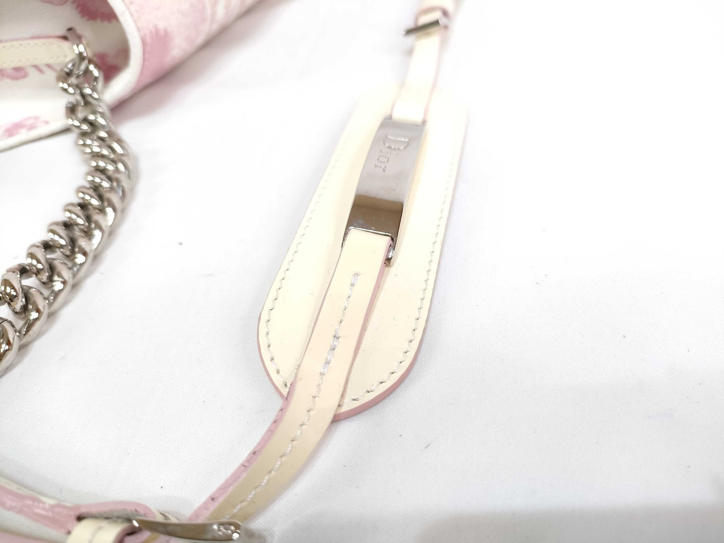 Dior Trotter Canvas x Patent Leather Chain Shoulder Bag LPK44290PI BO E 1014 Handbag