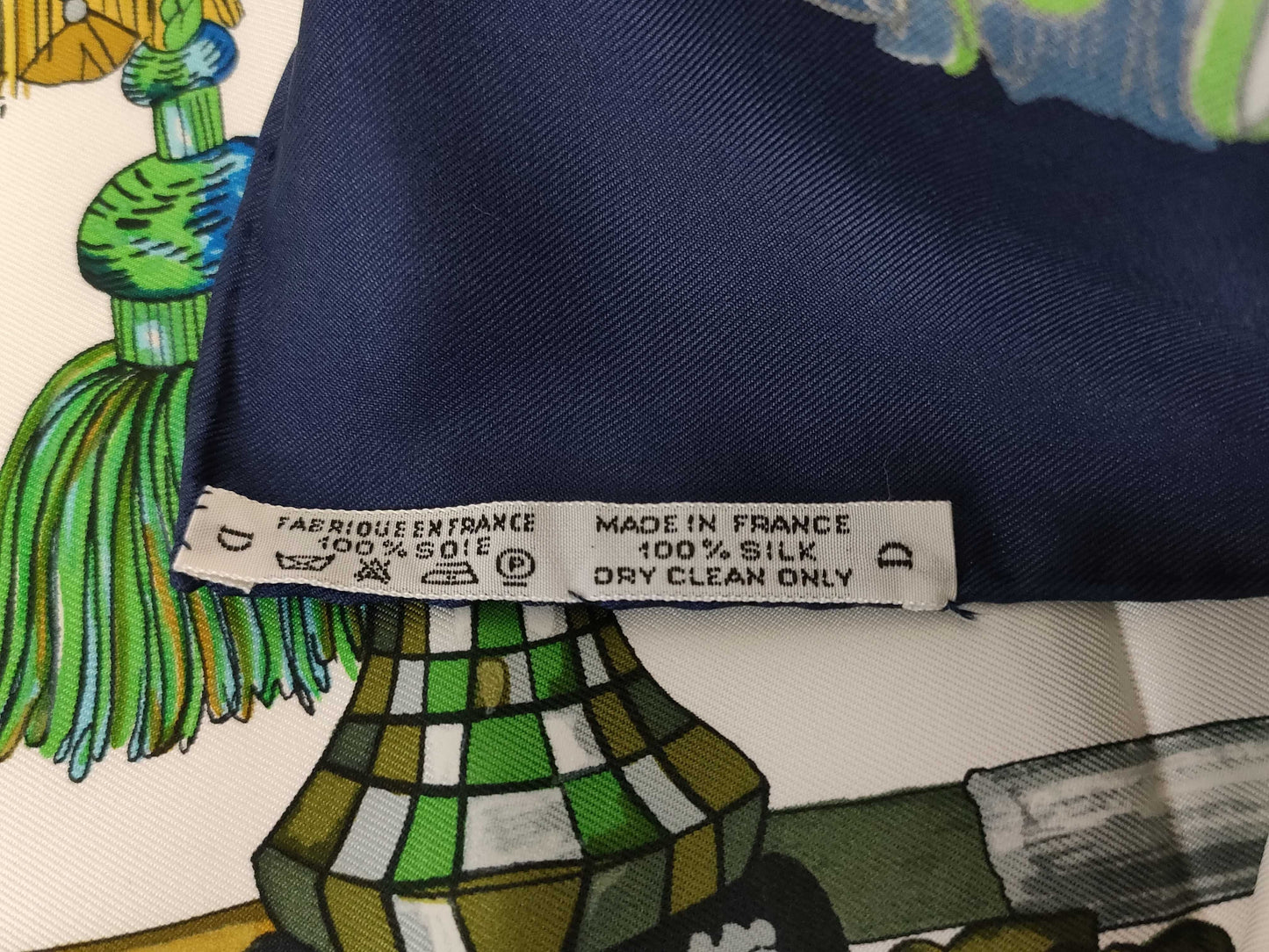 HERMES Carre 90 Pasementerie Scarf with String Decoration and Tag
