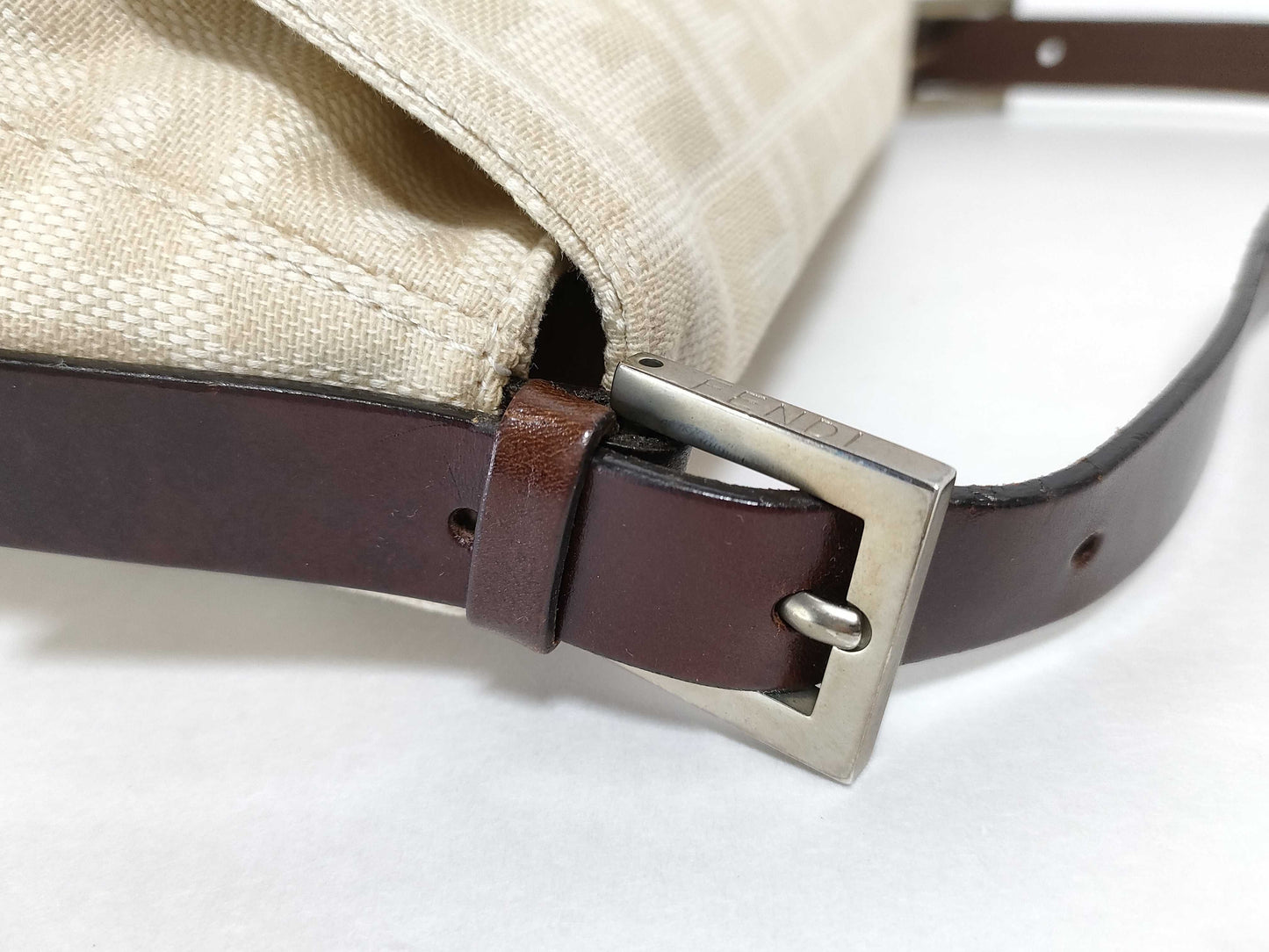 FENDI Zucca Mamma Bucket One-Shoulder Bag in Beige
