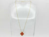 Van Cleef & Arpels Vintage Alhambra Carnelian Necklace in Yellow Gold and Au750, 5.3g