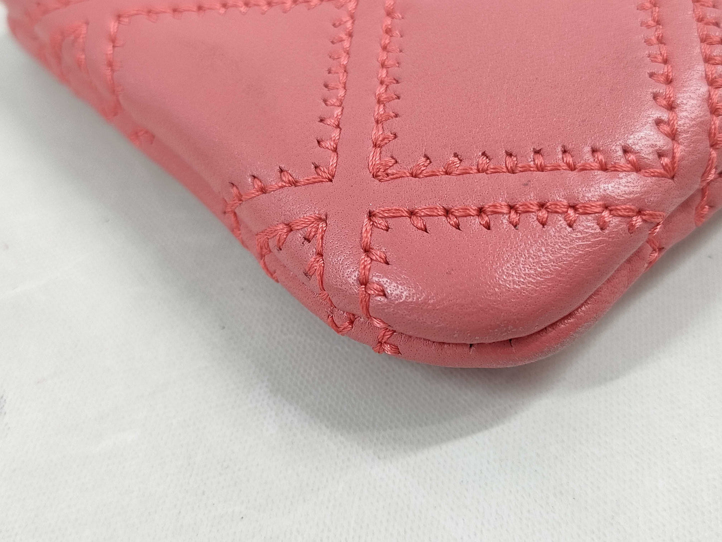 CHANEL Mini Pouch Leather Pink Pouch