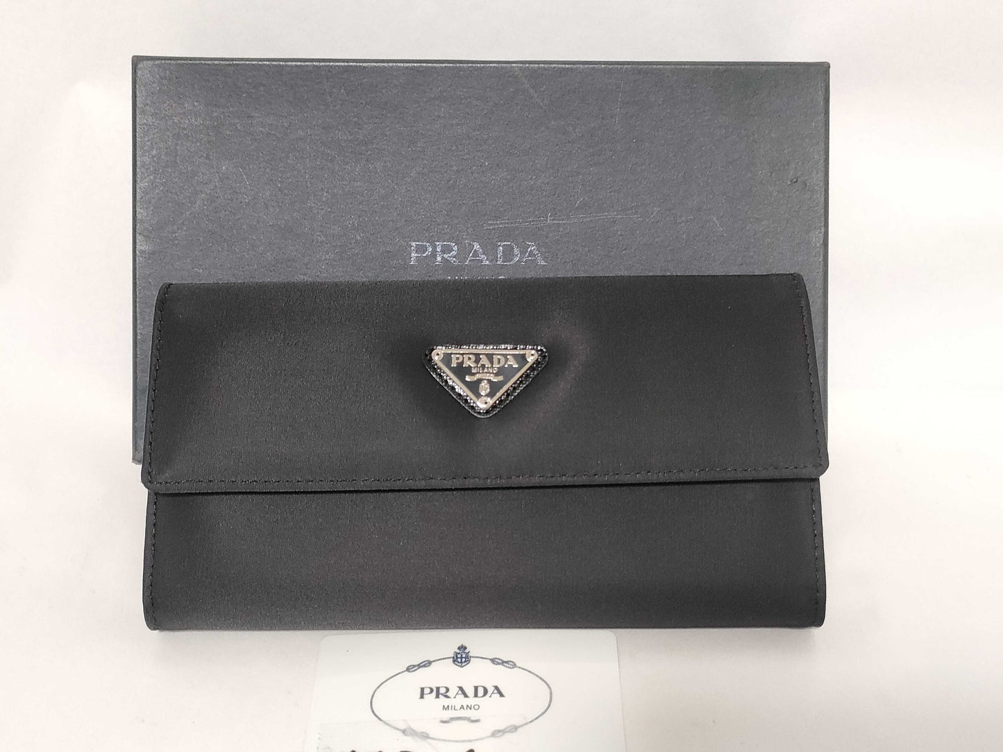 PRADA Prada Tri-fold Long Wallet Nylon Black B2811 Wallet