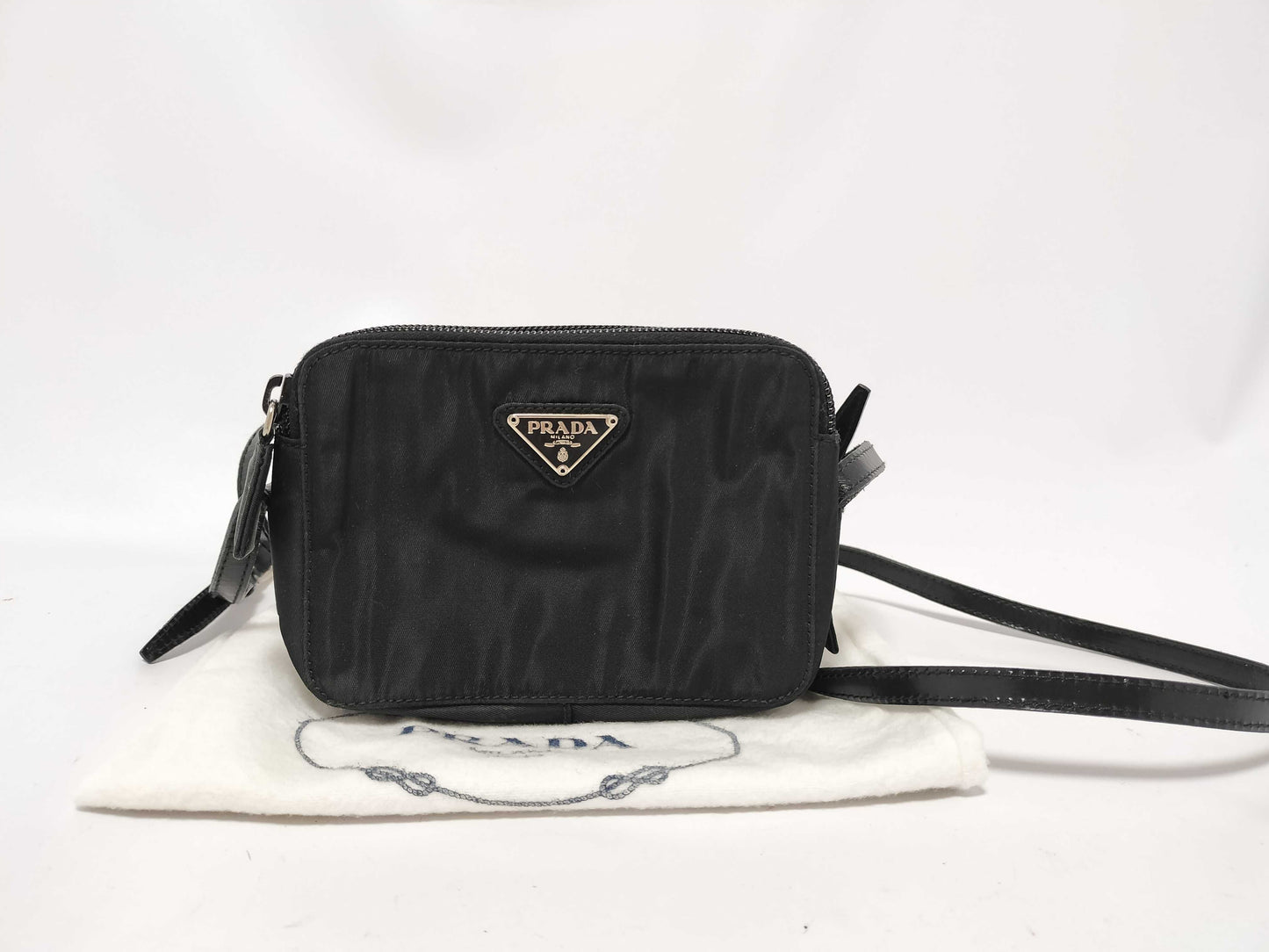 PRADA Nylon Prada Shoulder Bag Black Nylon Wallet