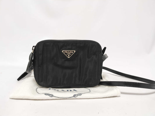 PRADA Nylon Prada Shoulder Bag Black Nylon Wallet
