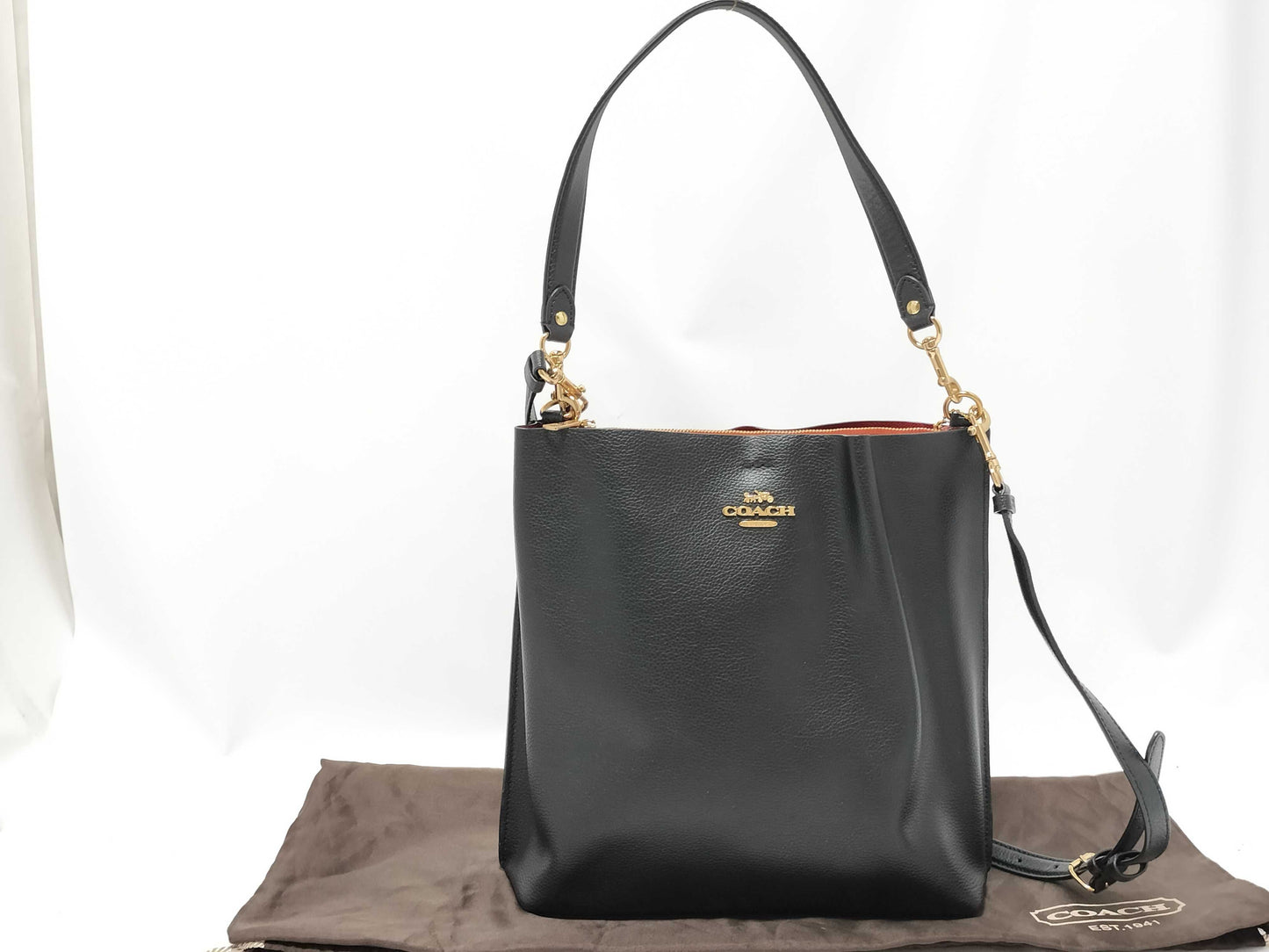COACH 2-Way Handbag with Long Strap, Shoulder Bag, Black