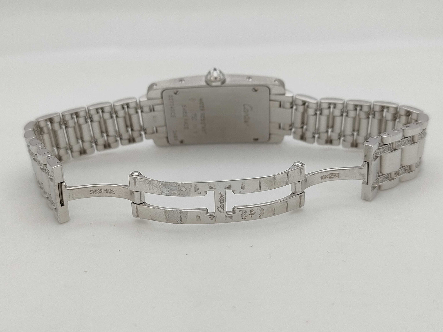 Cartier Tank Américaine Full Diamond 2489 327745CE Quartz 18K Gold Women's Watch