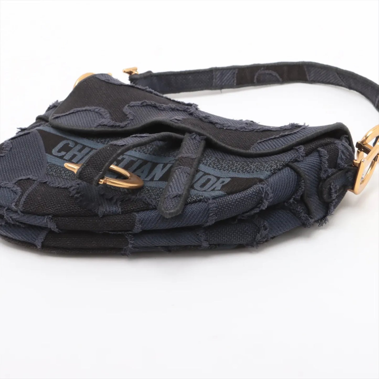 Dior Christian Dior Saddle Bag Canvas Shoulder Bag with Strap