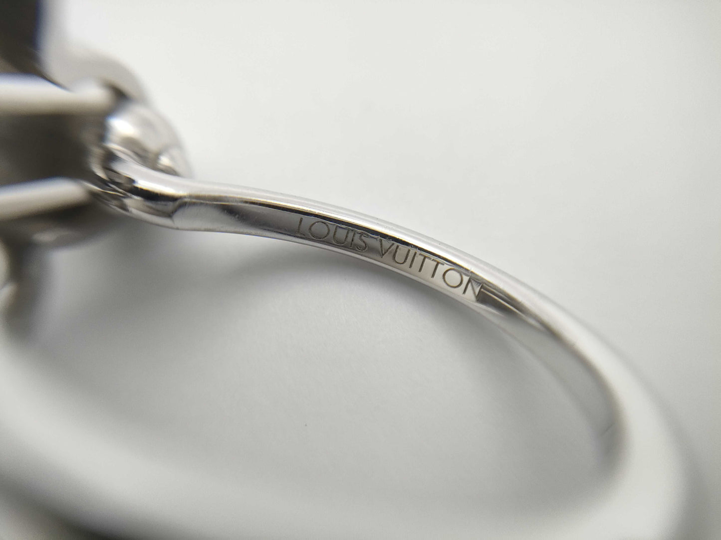 LOUIS VUITTON Petite Bourg Fleur 1PD White Gold 750 9.1g Ring