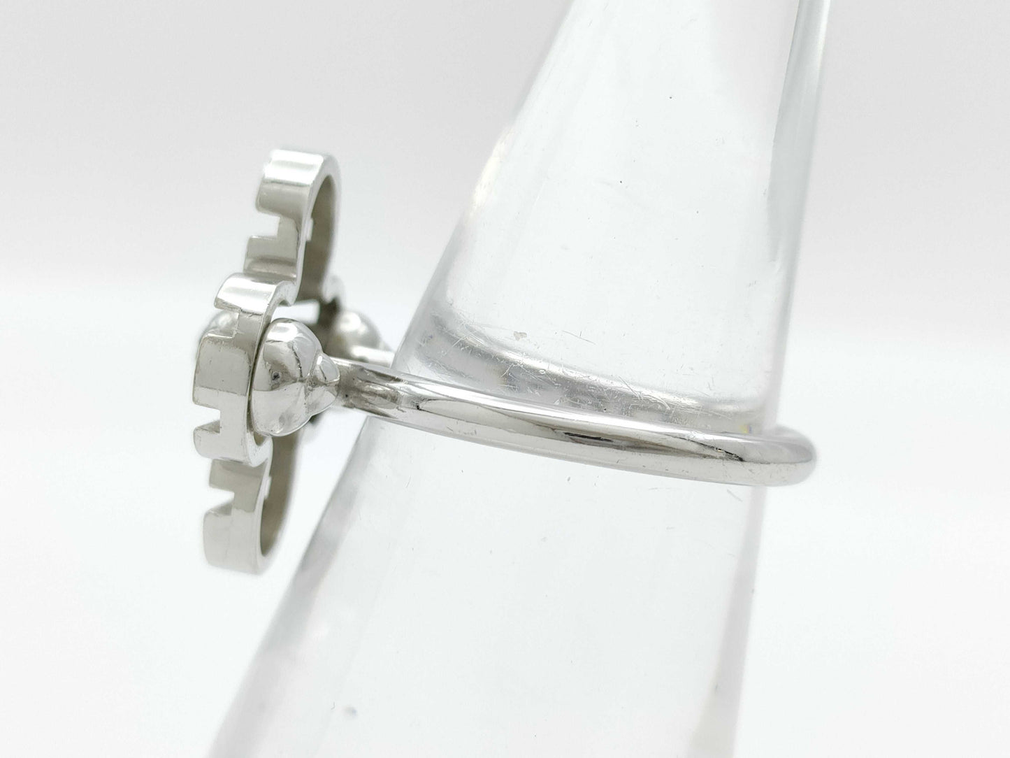 LOUIS VUITTON Petite Bourg Fleur 1PD White Gold 750 9.1g Ring
