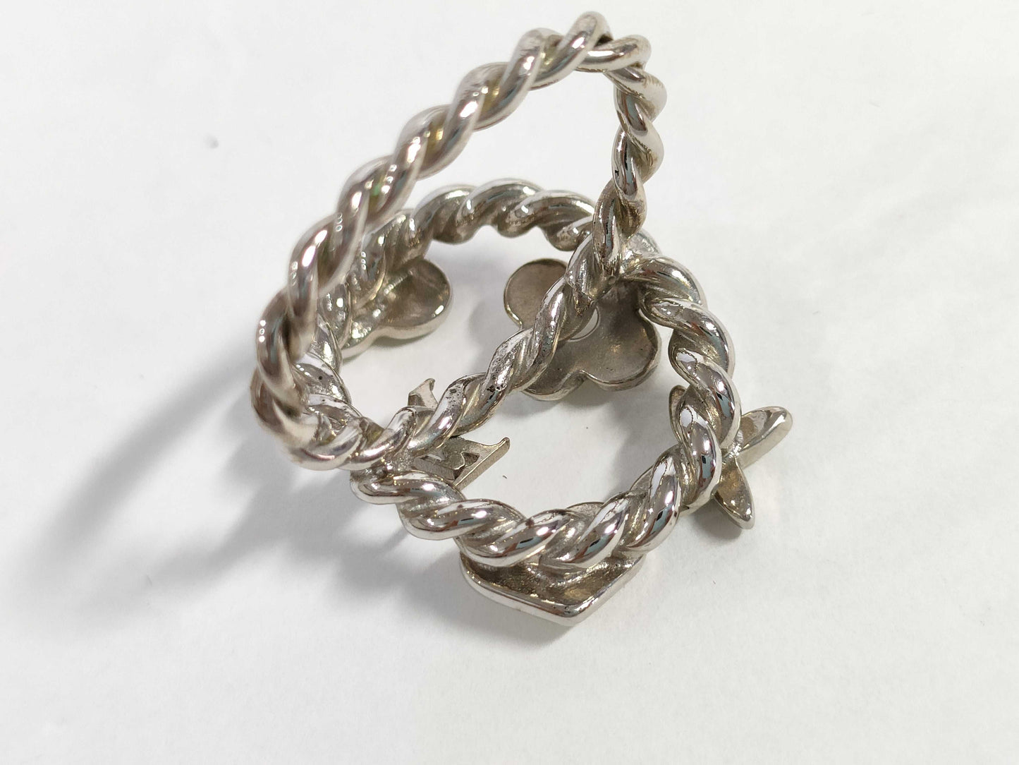 LOUIS VUITTON LOUIS VUITTON Monogram Vuitton Berg Sweet Monogram Ring GP Silver Ring