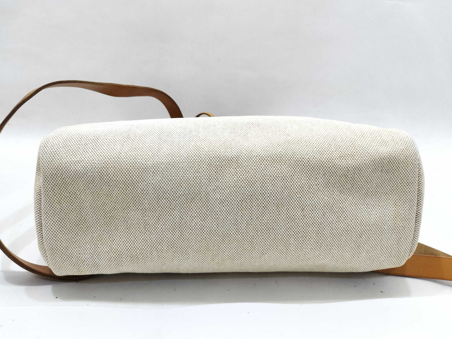 HERMES Airbag PM Backpack, Toile GM Leather, Brown with Silver Hardware, 2003
