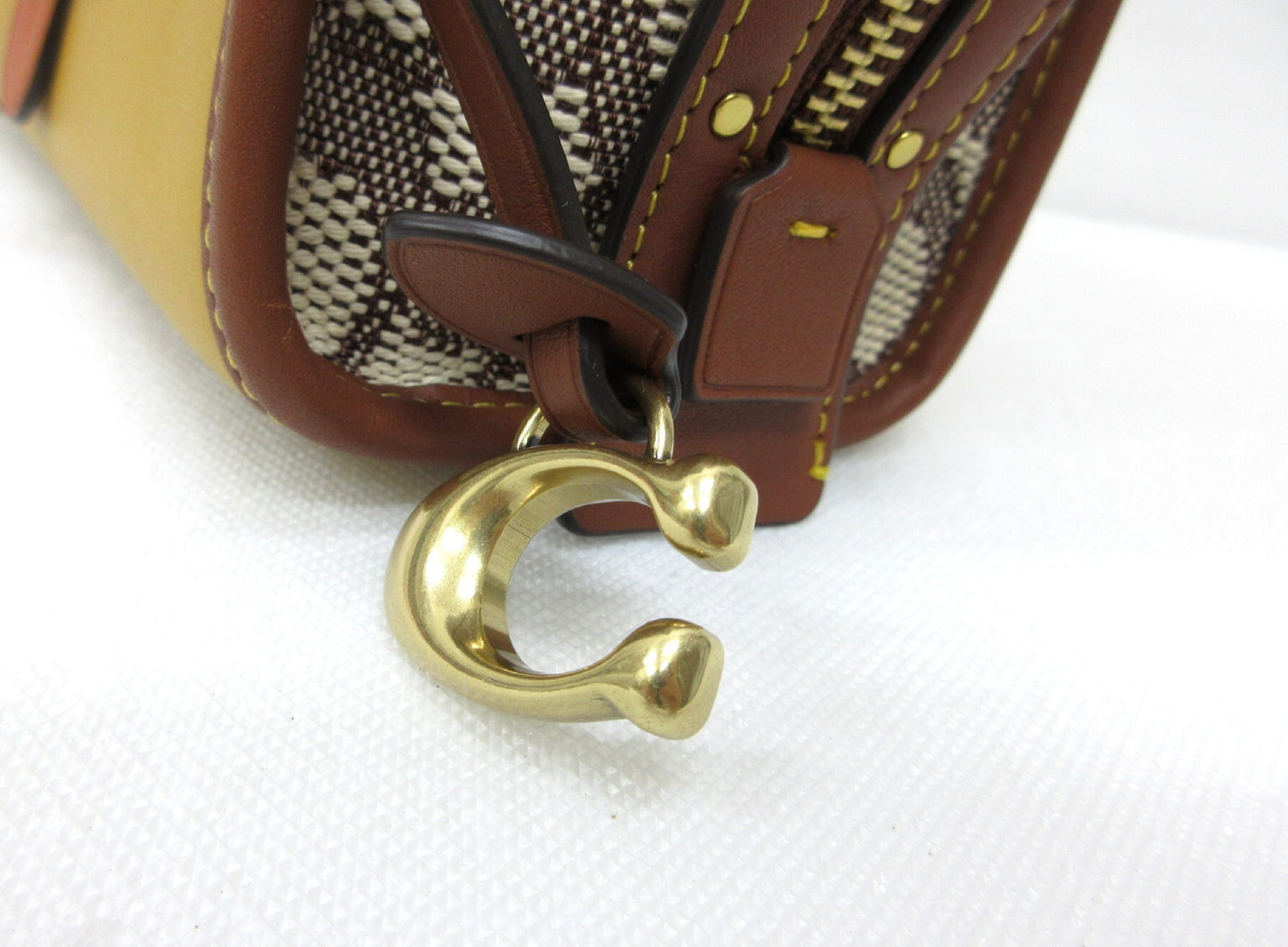 COACH Rogue 17 Signature Textile Jacquard Winky Leather Tote Bag - 2-Way Handbag/Shoulder Bag, Approx. 17cm W x 15cm H