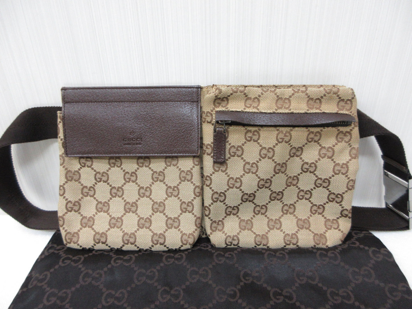 GUCCI GG Canvas Crossbody Waist Bag Approx. W30 x H16cm