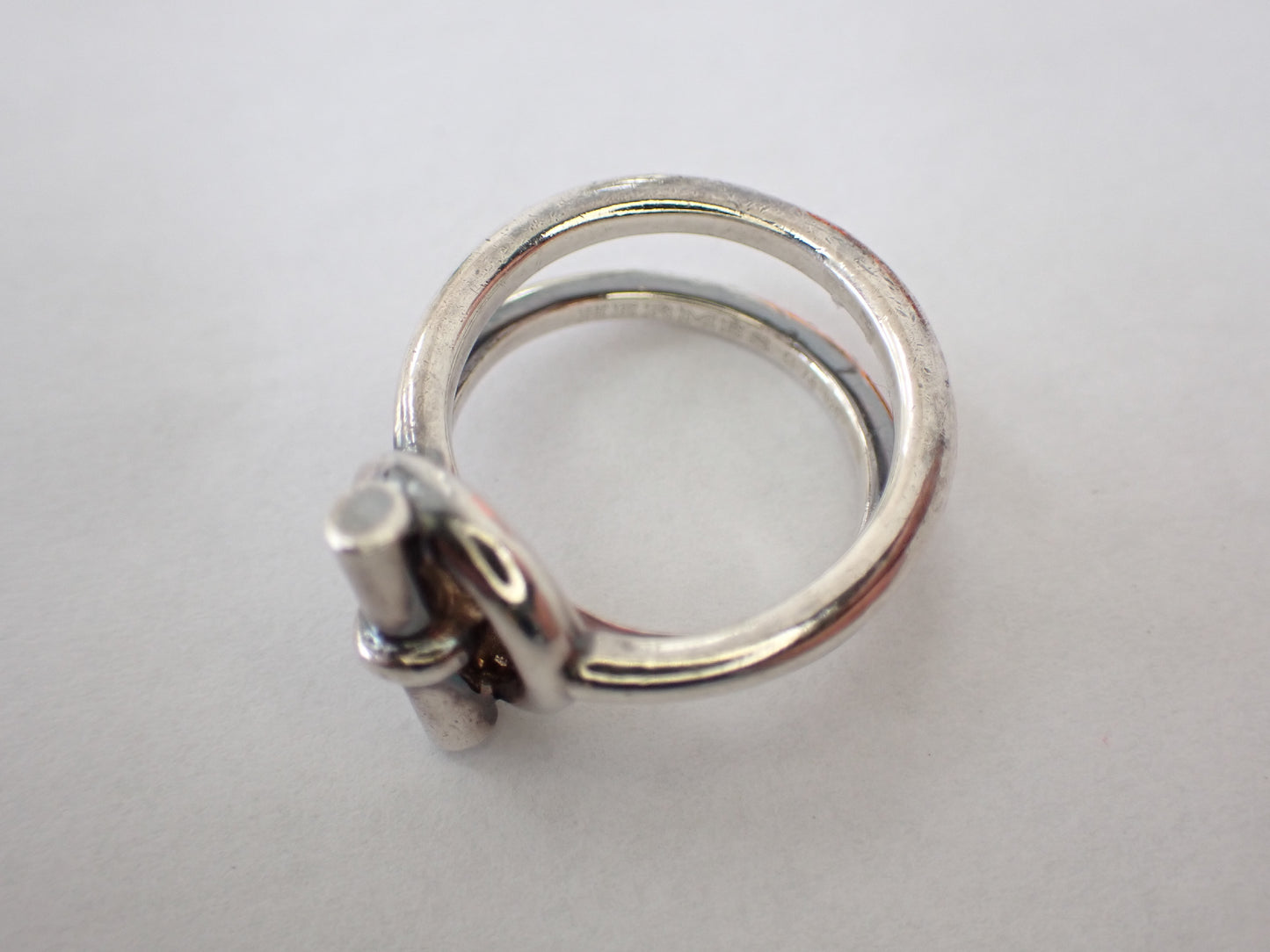 HERMES Croisette Echappé Double Ring, Ag925, #51